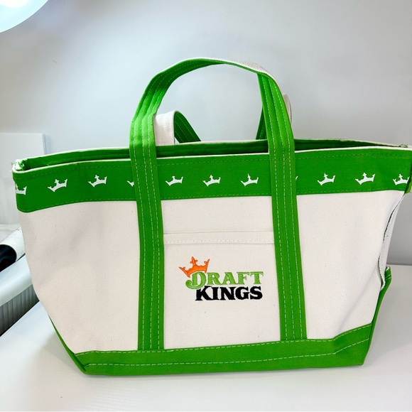 DraftKings DK Green and White Canvas Tote Bag - Picture 5 of 12